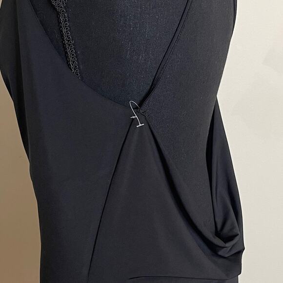 Abercrombie & Fitch Cowl Neck Strappy Midi Dress Black Size MT - Picture 11 of 12